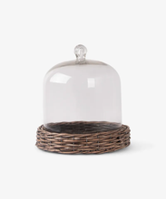 Load image into Gallery viewer, Riviera Wicker Tray + Glass Dome | Large
