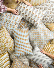 Load image into Gallery viewer, Marbella Saffron Linen Cushion 55x55cm | Walter G
