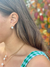 Load image into Gallery viewer, Bezel Set Freshwater Pearl Studs | Gold
