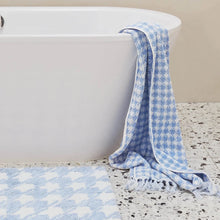 Load image into Gallery viewer, Houndstooth Blue Bath Mat || Kip &amp; Co
