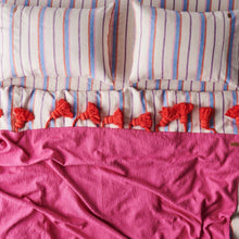 Load image into Gallery viewer, Fiesta Throw,  Pink and red, tassels, by kip n co at Unearthed Homewares
