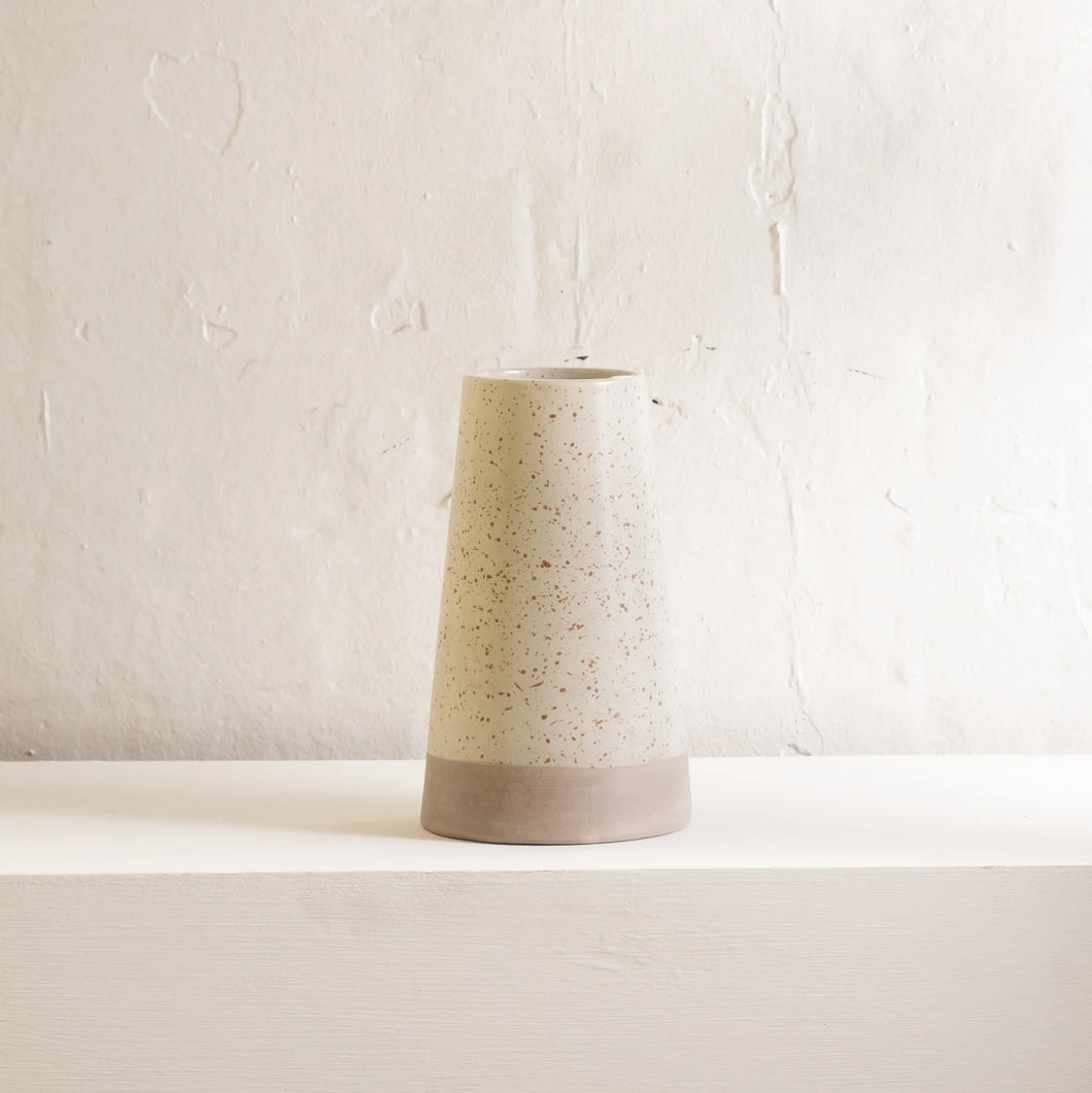Cream Ceramic Dipped Vase -Mette | Inartisan