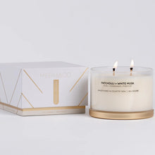 Load image into Gallery viewer, Gold Lid Soy Candle | Patchouli + White Musk
