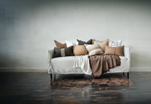 Load image into Gallery viewer, Linen Cushion Champetre Chocolate Brown
