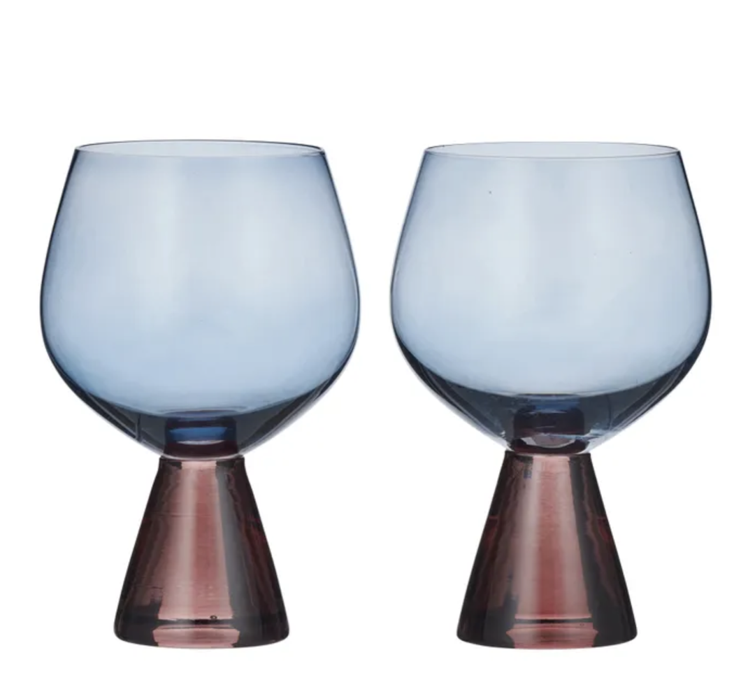 Pyramid Goblet Set 2 | Russet + Blue