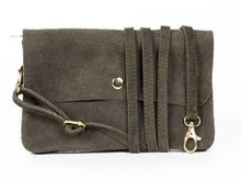 Load image into Gallery viewer, Suede Clutch / Crossbody Bag - Olive
