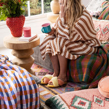 Load image into Gallery viewer, Tan Cream Stripe Waffle Bath Robe
