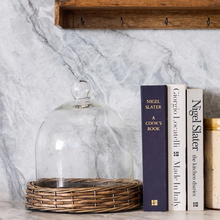 Load image into Gallery viewer, Riviera Wicker Tray + Glass Dome | Small
