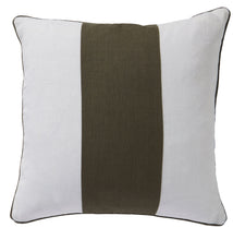 Load image into Gallery viewer, Linen Modena Stripe Olive Cushion | Paloma Living
