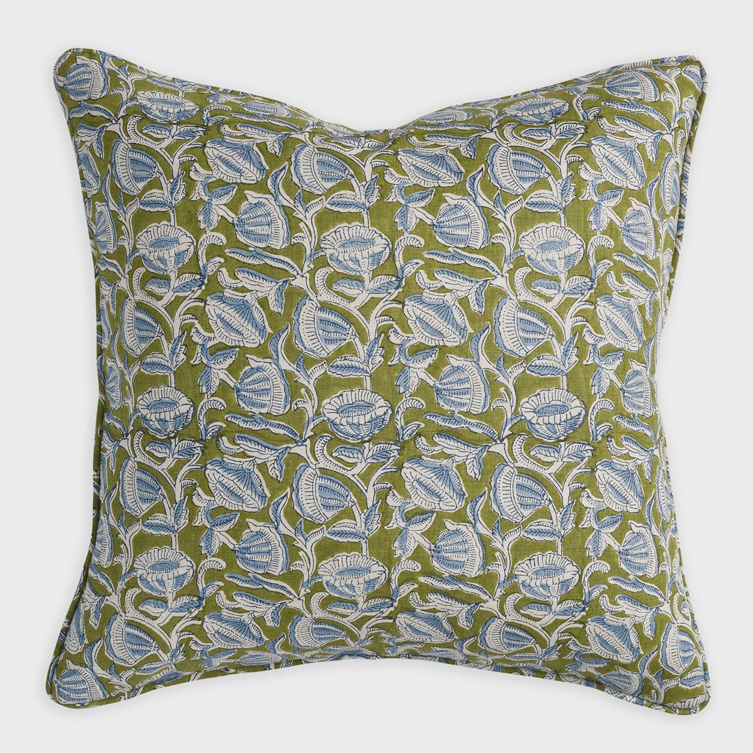 Marbella Moss Azure Cushion | Walter G