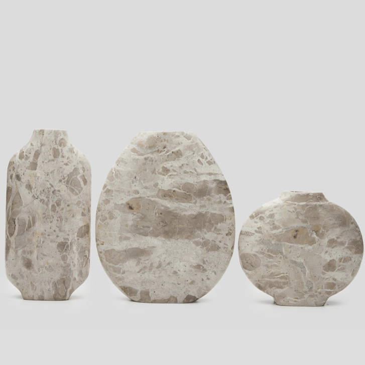 Natural stone vases from the Foundry at Unearthed Homewares