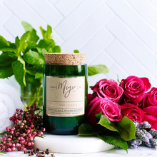 Load image into Gallery viewer, Rose, Pepper + Blackmint | MOJO Wine Bottle Candle
