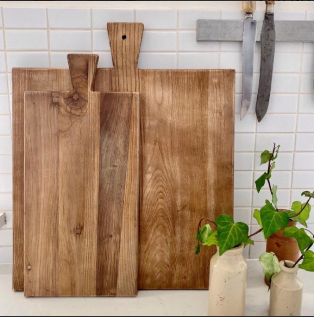 Square Reclaimed Elm Cheese Board at Unearthed Homewares