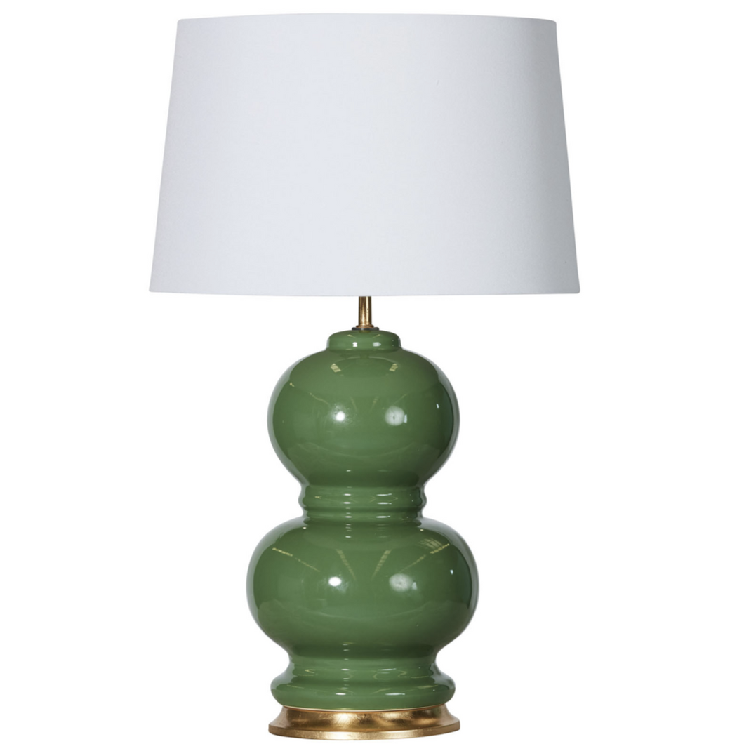 Tahitian Lamp Canvas + Sasson Green and Gold available at Unearthed Homewares
