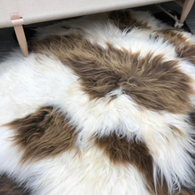 Load image into Gallery viewer, Icelandic Sheepskin Rug White Brown Spot from Hides of Excellence available at Unearthed Homewares
