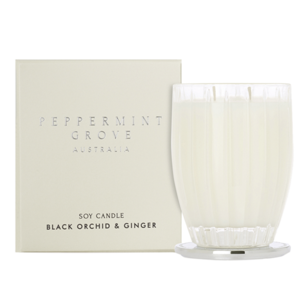 Black Orchid and Ginger Candle by Peppermint Grove at Unearthed Homewares