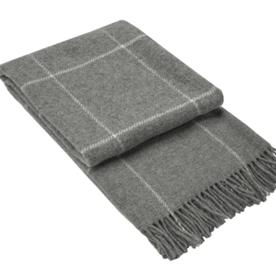 Brighton Grey Stripe NZ Wool Throw Rug   | CODU