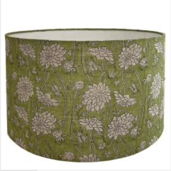 Lamp Shade - Classic Block Print | Green