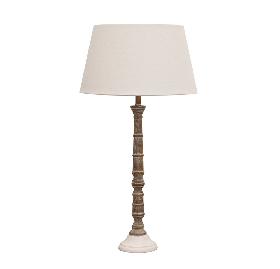 CLAUDETTE NATURAL/WHITE BEDSIDE LAMP BASE