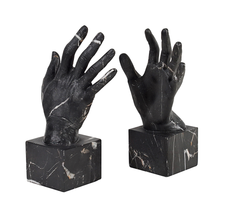 Bookends | Black Marble Hands