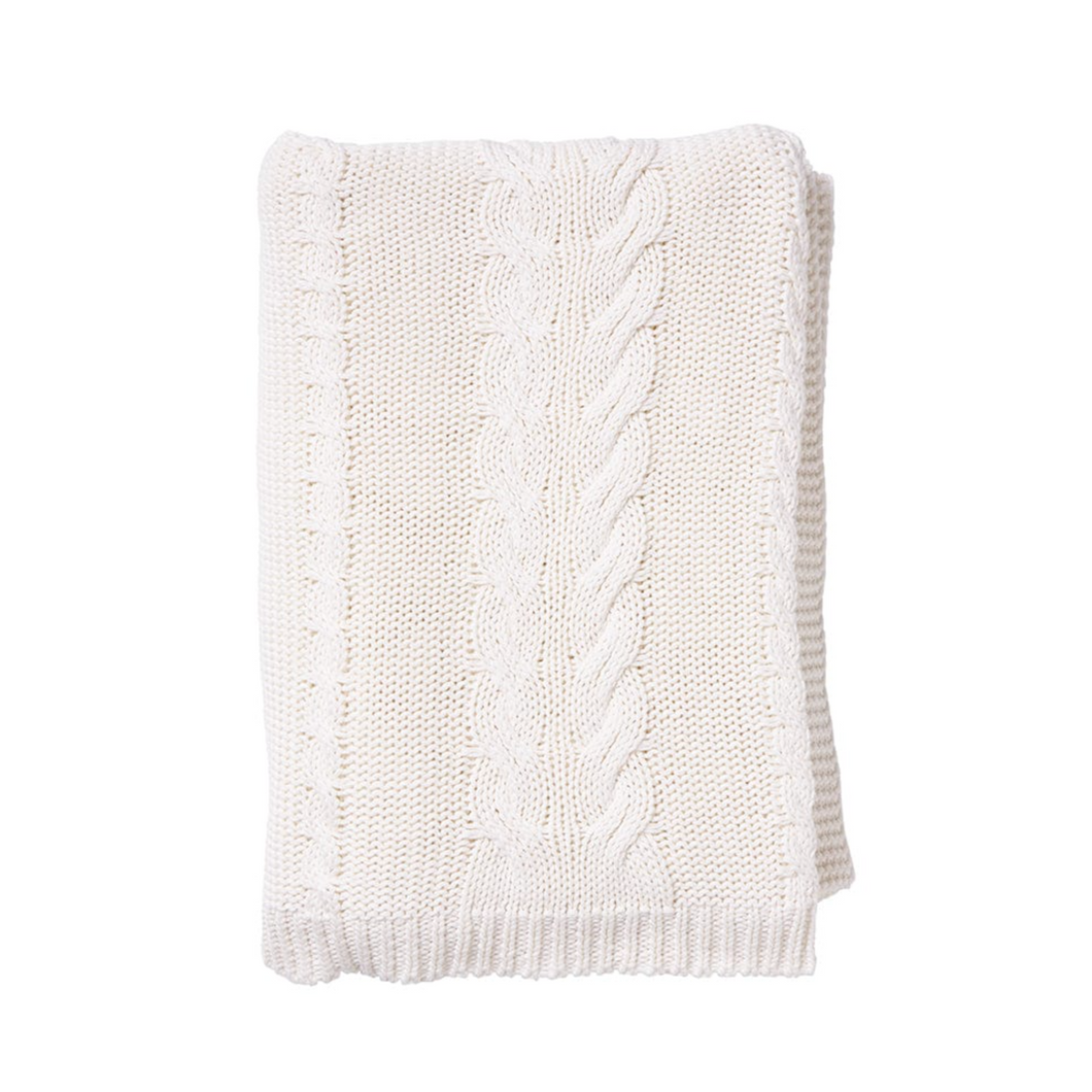 Paloma Living Cable Knit Throw Winter White at Unearthed Homewares