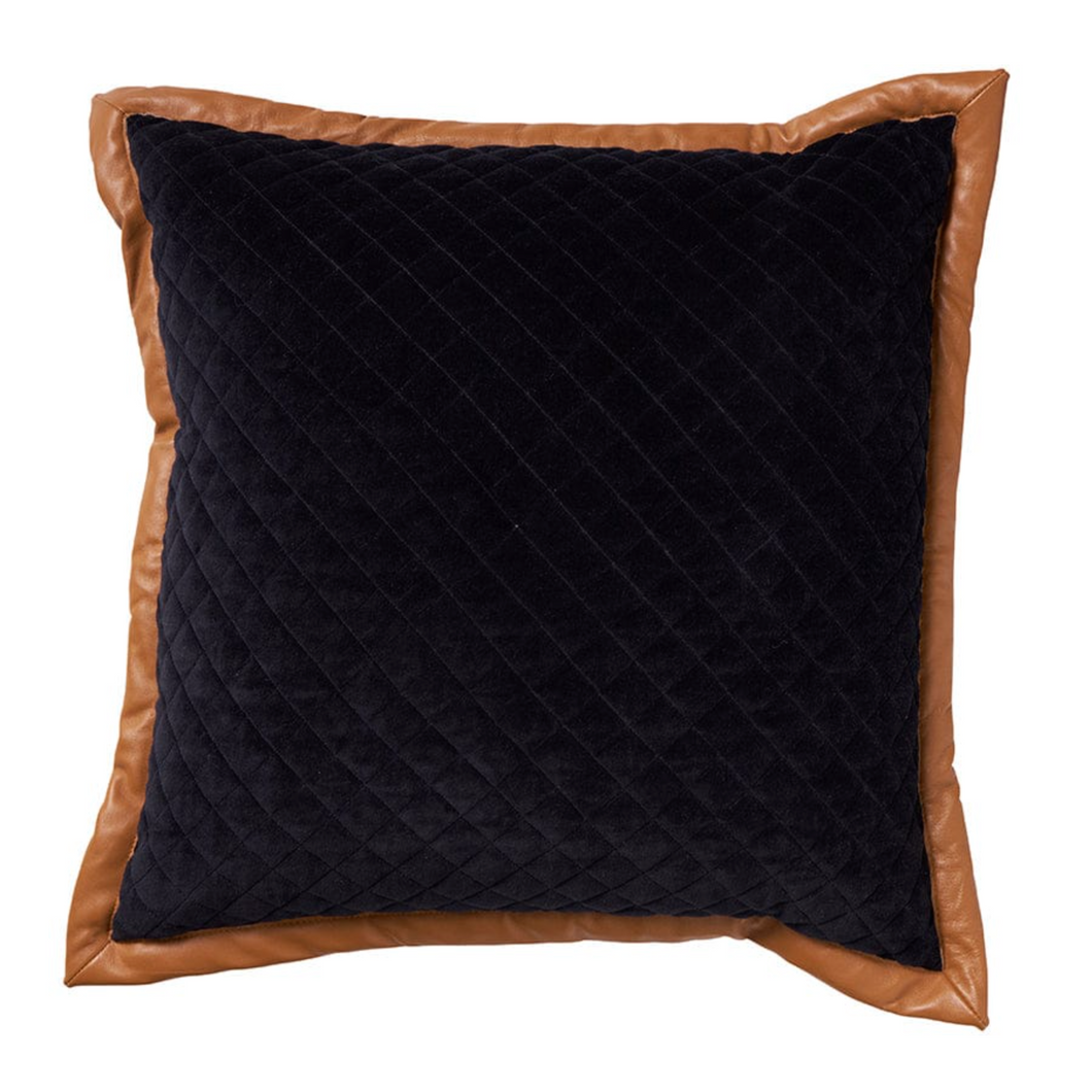 Velvet Leather Quilt Cushion