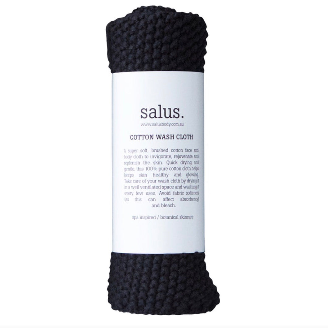 Salus - Cotton Wash Cloth | Black