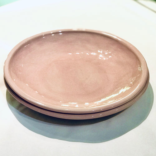 tapas plate in pink , handmade in aus by Batch Ceramics at Unearthed Homewares